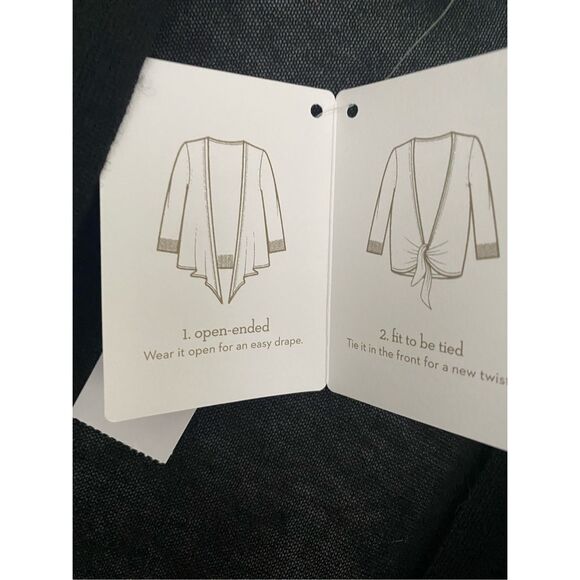 Chico’s Black Lightweight Cardigan Convertible Two Ways Sz 3 - Picture 3 of 7